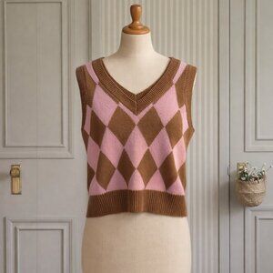 Retrod Argyle Knit Sweater Vest